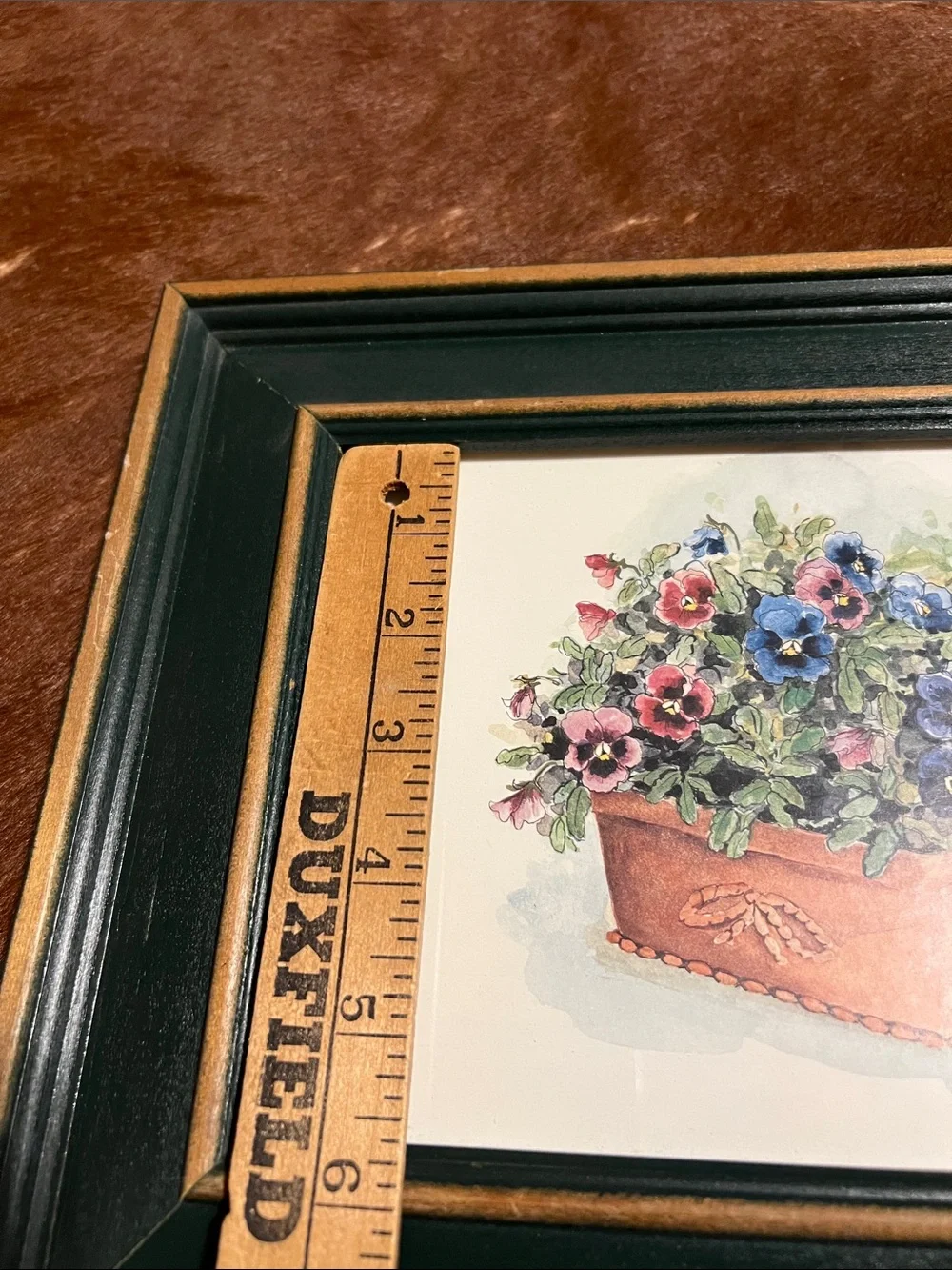 Peggy Abrams American Artist Signed Pansy Print Framed